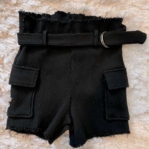 Black high wasted shorts